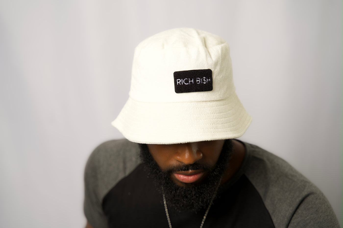 RICH BI$H cream bucket hat