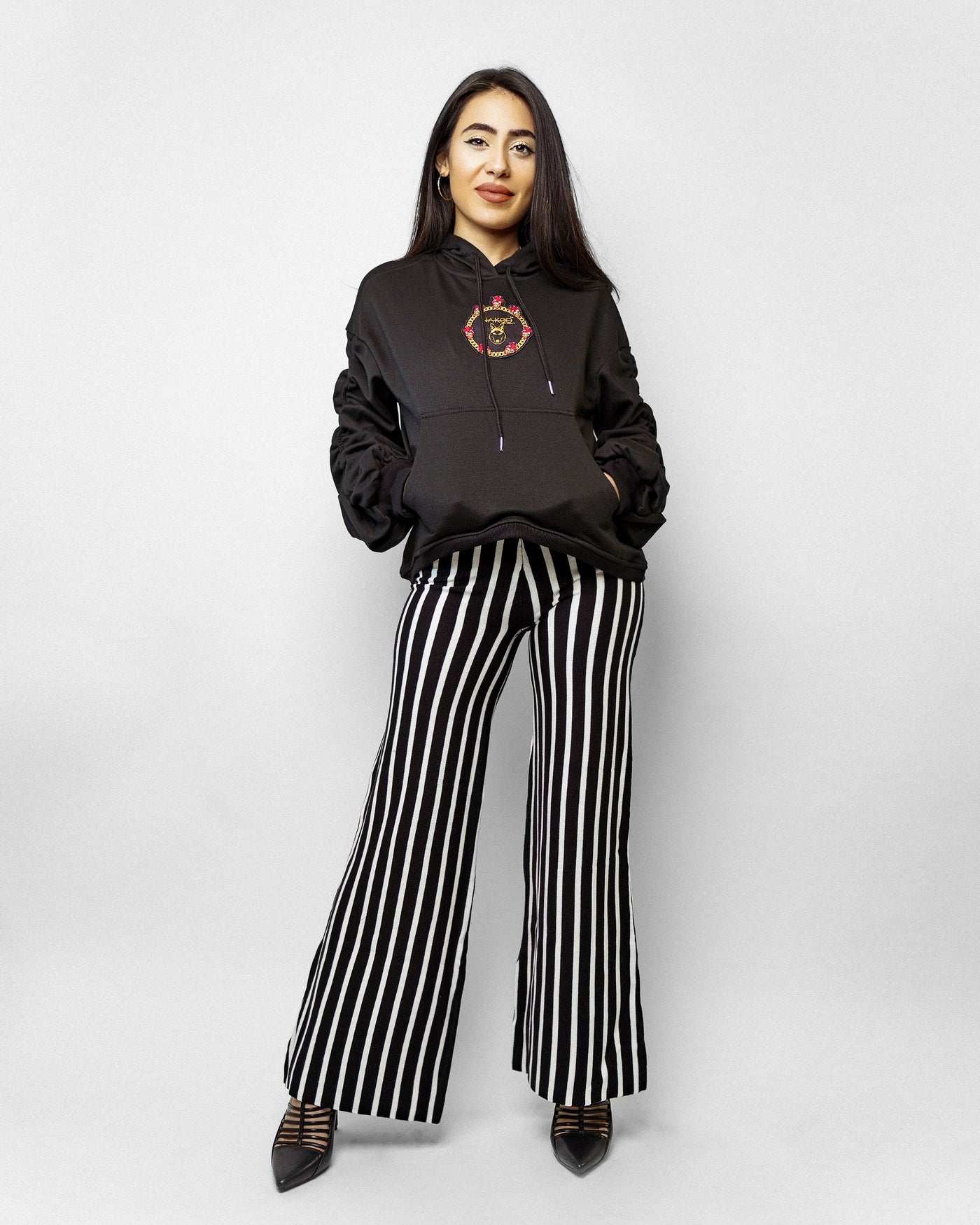 Striped knit-style lounge pants